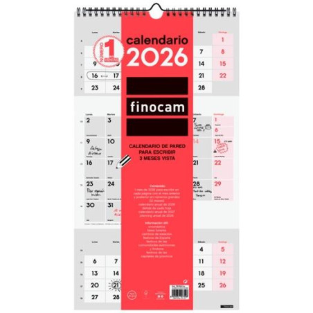 781580026 FINOCAM CALENDARIO DE PARED PARA ESCRIBIR M-236X430MM 3MV NEUTRO 2026