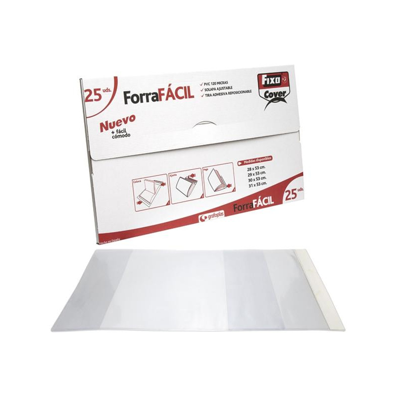 1009100 FIXO FORRO LIBROS SIN ADHESIVO SOLAPA AJUSTABLE 120 MICRAS PVC 0