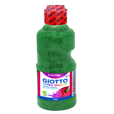 F53120500 GIOTTO TÉMPERA GLITTER VERDE BOTELLA 250 ML