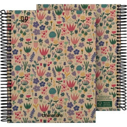 88510004 GRAFOPLÁS CUADERNO ESPIRAL A5 80H 4X4 90GR KRAFT Y CARTÓN RECICLADO UNINATURE HOLANDA