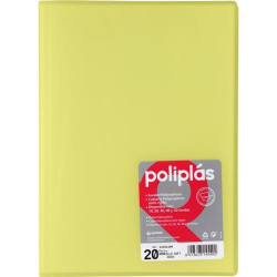 01451294 GRAFOPLÁS CARPETA CON FUNDAS POLIPLÁS SOLDADAS FOLIO 20 FUNDAS PP SEMIRÍGIDO TRANSLÚCIDO AMARILLO SOFT