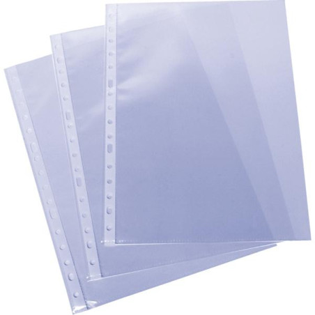 05570300 GRAFOPLAS FUNDAS MULTITALADRO 11 PP TRANSPARENTES 80 MICRAS GALGA EXTRA LISO A4  PAQUETE -100U-