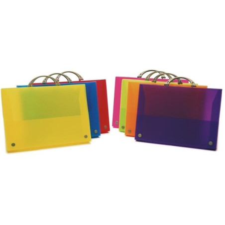 30100560 GRAFOPLÁS MALETÍN PORTADOCUMENTOS COLORGRAF C/ASA ABATIBLE Y CIERRE CON BROCHE FOLIO PP TRANSLÚCIDO AMARILLO