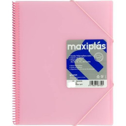 39833093 GRAFOPLÁS CARPETA CON FUNDAS MAXIPLÁS ESPIRAL A4 30 FUNDAS C/SOBRE PP RÍGIDO TRANSLÚCIDO ROSA SOFT