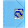 39834091 GRAFOPLÁS CARPETA CON FUNDAS MAXIPLÁS ESPIRAL A4 40 FUNDAS C/SOBRE PP RÍGIDO TRANSLÚCIDO AZUL SOFT