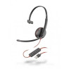8X214A6 HP POLY AURICULARES BLACKWIRE C3210 DIADEMA MONOAURAL MICRÓFONO CONTROL DE VOLUMEN CABLE USB A/C