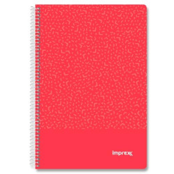 IMP0100 IMPREX CUADERNO ESPIRAL TAPA PP FOLIO 80H 90GR 4X4 ROJO
