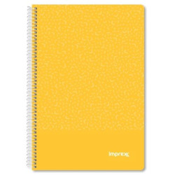 IMP0102 IMPREX CUADERNO ESPIRAL TAPA PP FOLIO 80H 90GR 4X4 AMARILLO