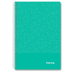 IMP0103 IMPREX CUADERNO ESPIRAL TAPA PP FOLIO 80H 90GR 4X4 VERDE