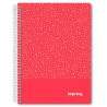 IMP0104 IMPREX CUADERNO ESPIRAL TAPA PP A5 80H 90GR 4X4 ROJO