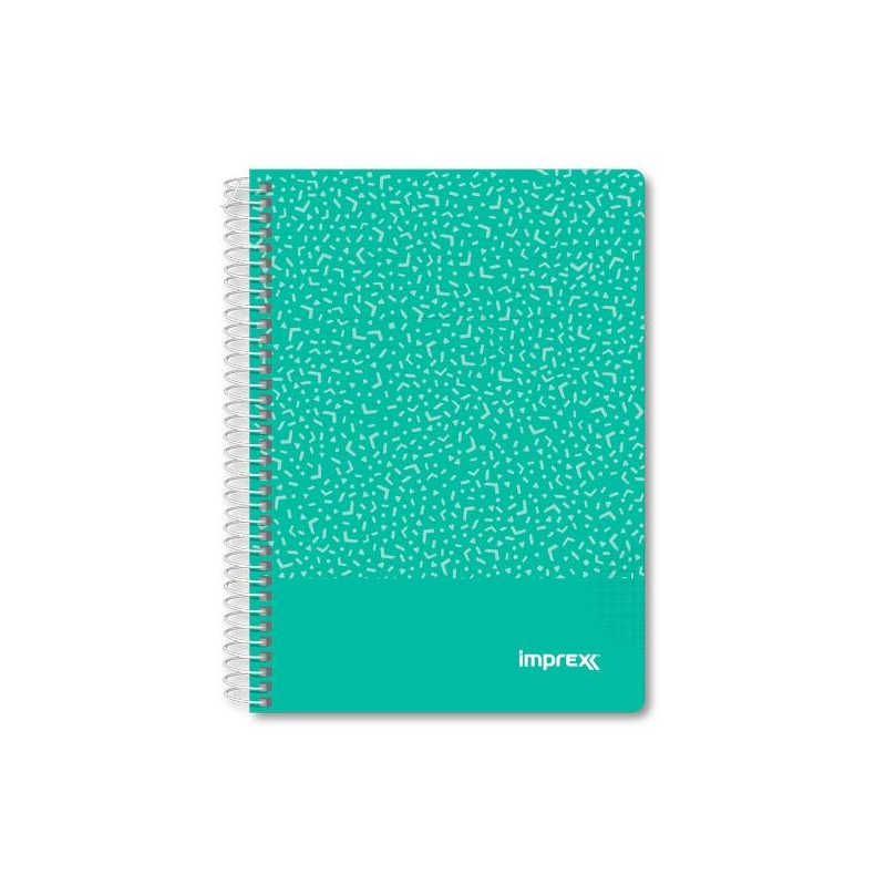 IMP0107 IMPREX CUADERNO ESPIRAL TAPA PP A5 80H 90GR 4X4 VERDE