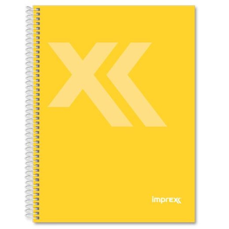 IMP0110 IMPREX CUADERNO ESPIRAL TAPA FORRADA FOLIO 80H 90GR 4X4 AMARILLO