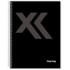 IMP0112 IMPREX CUADERNO ESPIRAL TAPA FORRADA FOLIO 80H 90GR 4X4 NEGRO