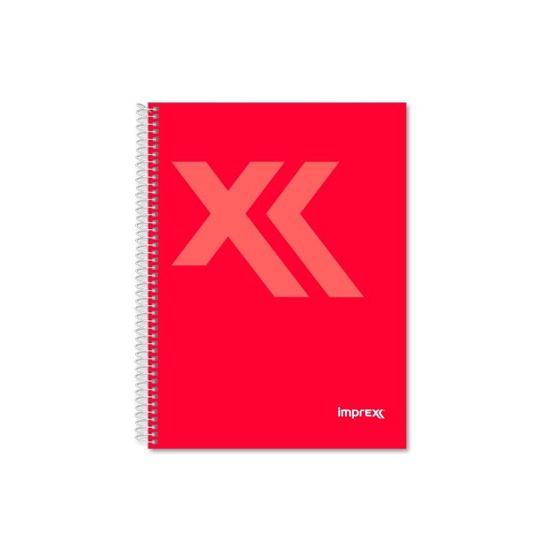 IMP0113 IMPREX CUADERNO ESPIRAL TAPA FORRADA A5 80H 90GR 4X4 ROJO