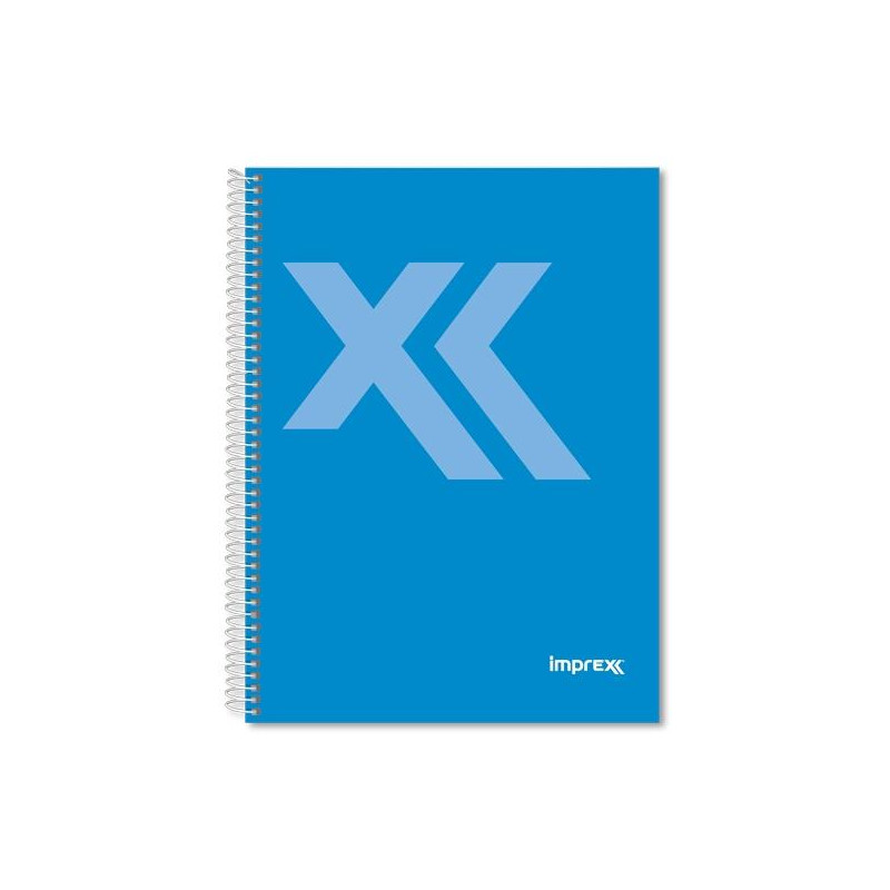 IMP0114 IMPREX CUADERNO ESPIRAL TAPA FORRADA A5 80H 90GR 4X4 AZUL
