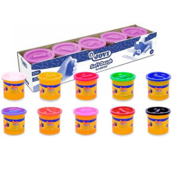45009 JOVI PLASTILINA SOFT DOUGH BLANDIVER BOTE 110GR MARRÓN ESTUCHE 5 UD