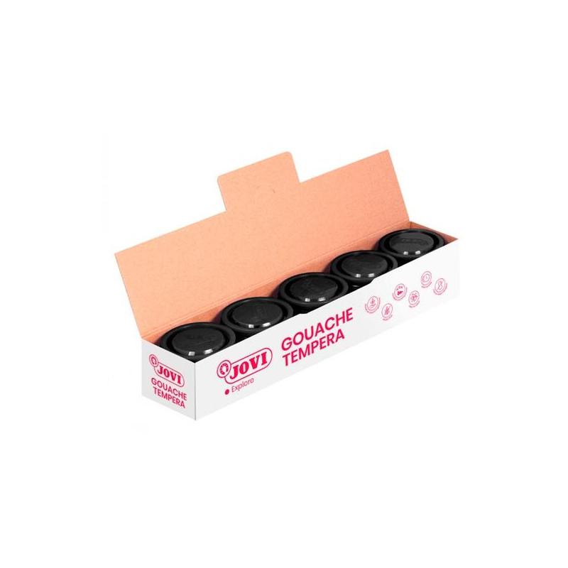 50330 JOVI TÉMPERA ESCOLAR ESTUCHE 5 BOTES NEGRO DE 35ML