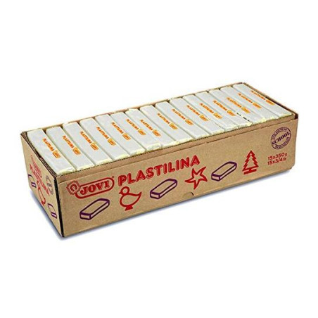 7201 JOVI PLASTILINA PASTILLA 350GR UNICOLOR BLANCO CAJA 15 UD