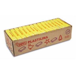 7202 JOVI PLASTILINA PASTILLA 350GR UNICOLOR AMARILLO CAJA 15 UD
