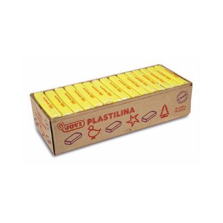 7202 JOVI PLASTILINA PASTILLA 350GR UNICOLOR AMARILLO CAJA 15 UD