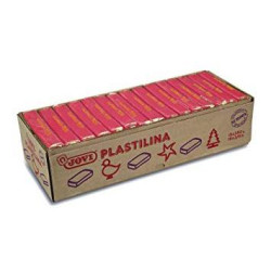 7205 JOVI PLASTILINA PASTILLA 350GR UNICOLOR ROJO CAJA 15 UD
