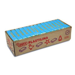 7212 JOVI PLASTILINA PASTILLA 350GR UNICOLOR AZUL CLARO CAJA 15 UD
