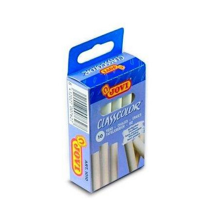 1010 JOVI TIZAS CLASSCOLOR SCHOOL ANTIPOLVO 80MM BLANCO CAJA 10 UD