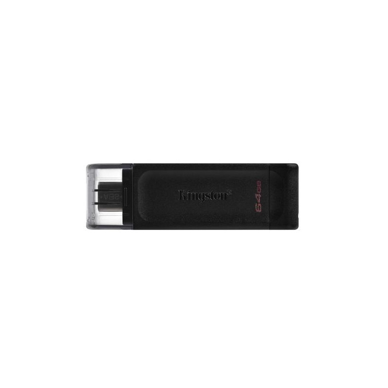 DT70/64GB KINGSTON PENDRIVE DATATRAVELER DT70 64GB C/TAPA PROTECTORA Y RANURA PARA COLGAR USB-C 3.2 NEGRO