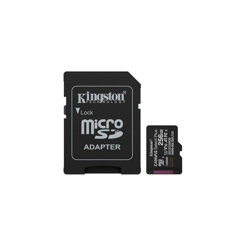 SDCS3/256GB KINGSTON TARJETA DE MEMORIA MICRO SDXC CANVAS SELECT PLUS 256GB C/ADAPTADOR