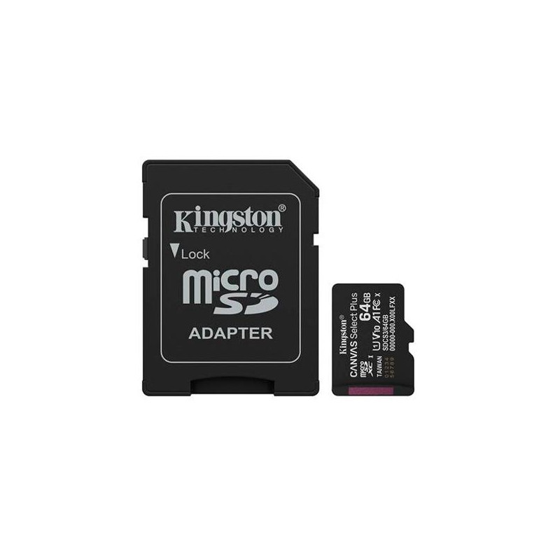 SDCS3/64GB KINGSTON TARJETA DE MEMORIA MICRO SDXC CANVAS SELECT PLUS 64GB C/ADAPTADOR