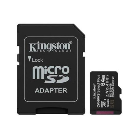 SDCS3/64GB KINGSTON TARJETA DE MEMORIA MICRO SDXC CANVAS SELECT PLUS 64GB C/ADAPTADOR