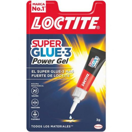 2640067 LOCTITE SUPER GLUE-3 ADHESIVO INSTANTÁNEO POWER GEL 3GR TRANSPARENTE