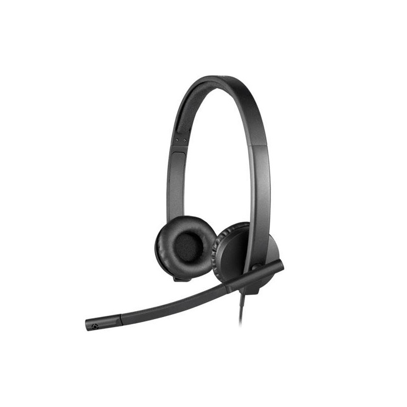 981-000575 LOGITECH AURICULAR BIAURAL H570E ESTEREO CON MICRÓFONO CABLE USB 2.0 NEGRO