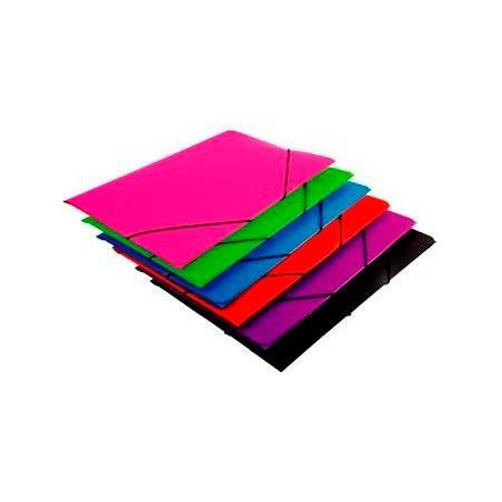 1095PSU MARIOLA CARPETA CON GOMAS POLIPROPILENO 450 MICRAS SOLAPA FOLIO COLORES SURTIDOS