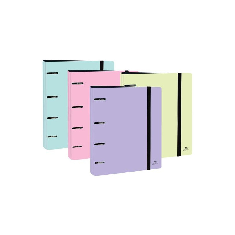 2303PPSU-EX MARIOLA CARPEBLOCK ANILLAS MIXTAS 4X40MM CARTÓN FORRADO PLASTIFICADO MATE SURTIDO PASTEL