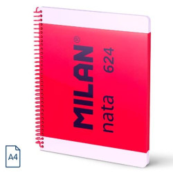 57043E80P MILAN CUADERNO ESPIRAL A4 80H 95GR 5X5MM TAPA DURA COLECCIÓN NATA® 624 SINCE 1918 ROSA