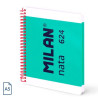 57053E80GR MILAN CUADERNO ESPIRAL A5 80H 95GR 5X5MM TAPA DURA COLECCIÓN NATA® 624 SINCE 1918 VERDE
