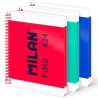 57053E80X3 MILAN CUADERNO ESPIRAL A5 80H 95GR 5X5 TAPA DURA COLECCIÓN NATA® 624 SINCE 1918 SURTIDO PACK 3 UD