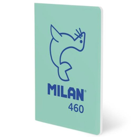 57251G24GR460 MILAN LIBRETA GRAPADA A5 24H PAPEL BLANCO 95GR LISO COLECCIÓN 460 SINCE 1918 VERDE