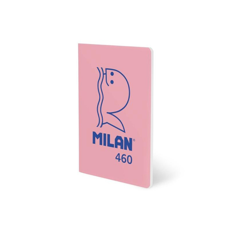57251G24P460 MILAN LIBRETA GRAPADA A5 24H PAPEL BLANCO 95GR LISO COLECCIÓN 460 SINCE 1918 ROSA