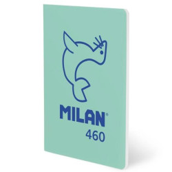 57252G24GR460 MILAN LIBRETA GRAPADA A5 24H PAPEL BLANCO 95GR LÍNEA 7MM COLECCIÓN 460 SINCE 1918 VERDE