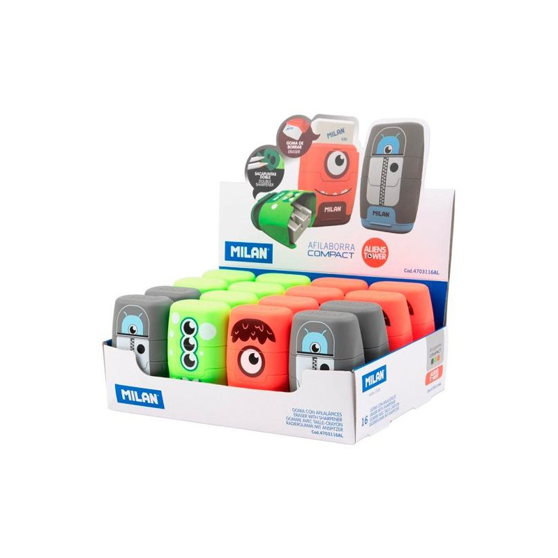 4703116AL MILAN AFILABORRAS COMPACT SERIE ESPECIAL ALIENS SURTIDO CAJA EXPOSITORA 16 UD