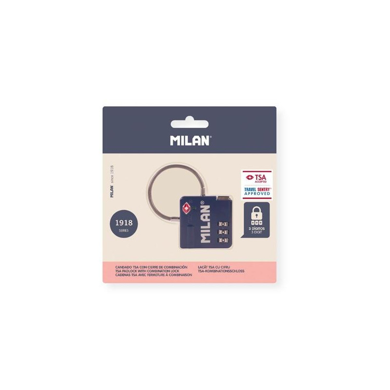 BWM10527SNCB MILAN CANDADO TSA CON CIERRE DE COMBINACIÓN COLECCIÓN 430 SINCE 1918 AZUL