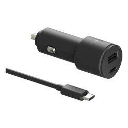 SJV102-EU MOTOROLA CARGADOR DE COCHE 1 USB-A - 1 USB-C CON CABLE 45W NEGRO