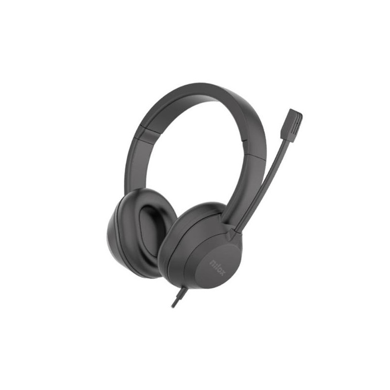 NXAUSB02 NILOX AURICULARES MICRÓFONO BIAURAL ESTEREO C/ CABLE USB NEGRO
