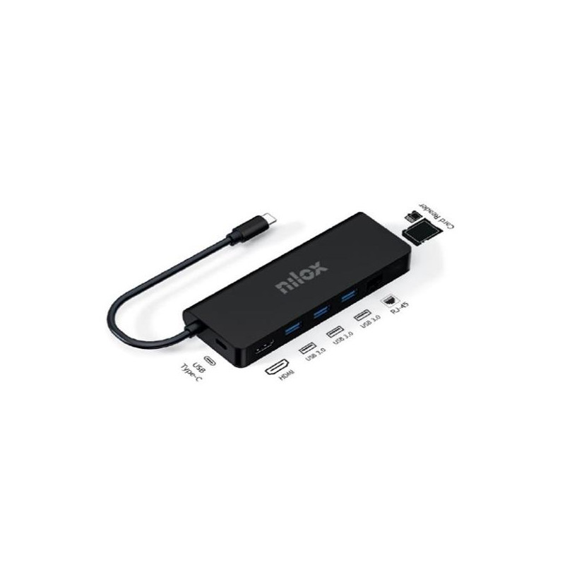 NXDSUSBC04 NILOX DOCK STATION USB-C 8 EN 1 3XUSB 3.0