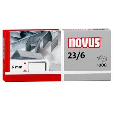 042-0039 NOVUS GRAPAS 23/6 PARA GRAPADORAS DE GRUESOS CAJA 1000 UD