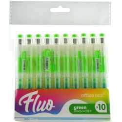 FL136 OFFICE BOX MARCADOR FLUORESCENTE FLUO RECARGABLE VERDE PACK 10 UD