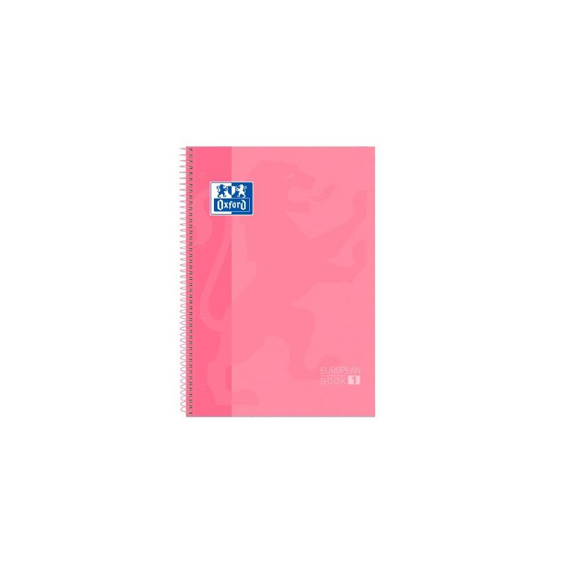 400040984 OXFORD CUADERNO CLASSIC EUROPEANBOOK 1 WRITE&ERASE 80H A4+ 5X5MM MICROPERFORADO T/EXTRADURA ROSA CHICLE
