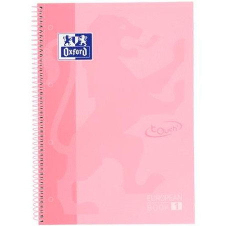 400117272 OXFORD CUADERNO TOUCH EUROPEANBOOK 1 WRITE&ERASE 80H A4+ 5X5MM MICROPERFORADO T/EXTRADURA FLAMINGO PASTEL